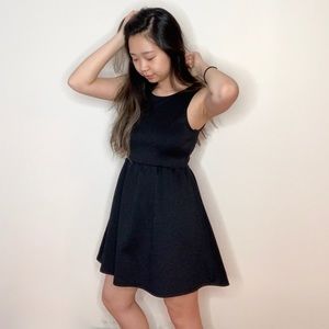 black jersey skater dress